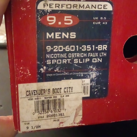 Roper Mens Performance Sport Slip-Ons Cognac Tan Faux Ostrich Leather Shoes - Picture 8 of 10